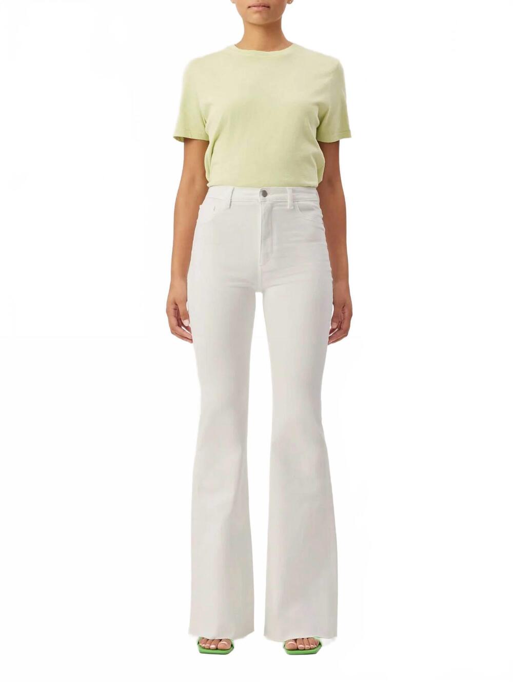 NEW DL1961 - WOMEN'S rachel flare fit jeans in white raw